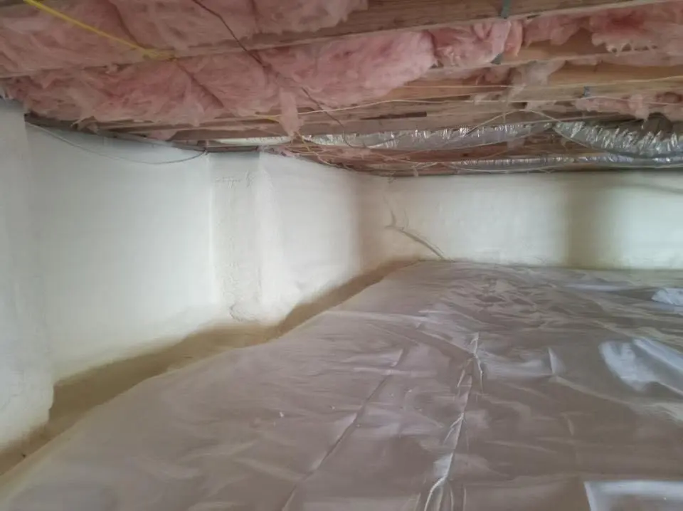 Crawl space encapsulation with closed-cell spray foam for Metal Roof Coating in Princeton